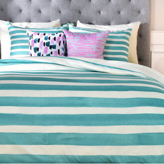 Rebecca Allen Modern  Contemporary Polyester Striped Duvet Cover