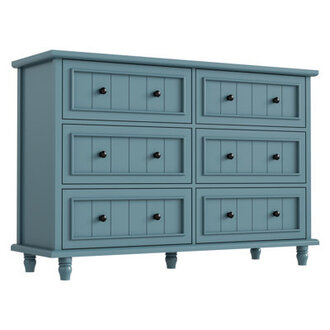 Amarilys 6 Drawers 472W Retro Style Double  Dresser