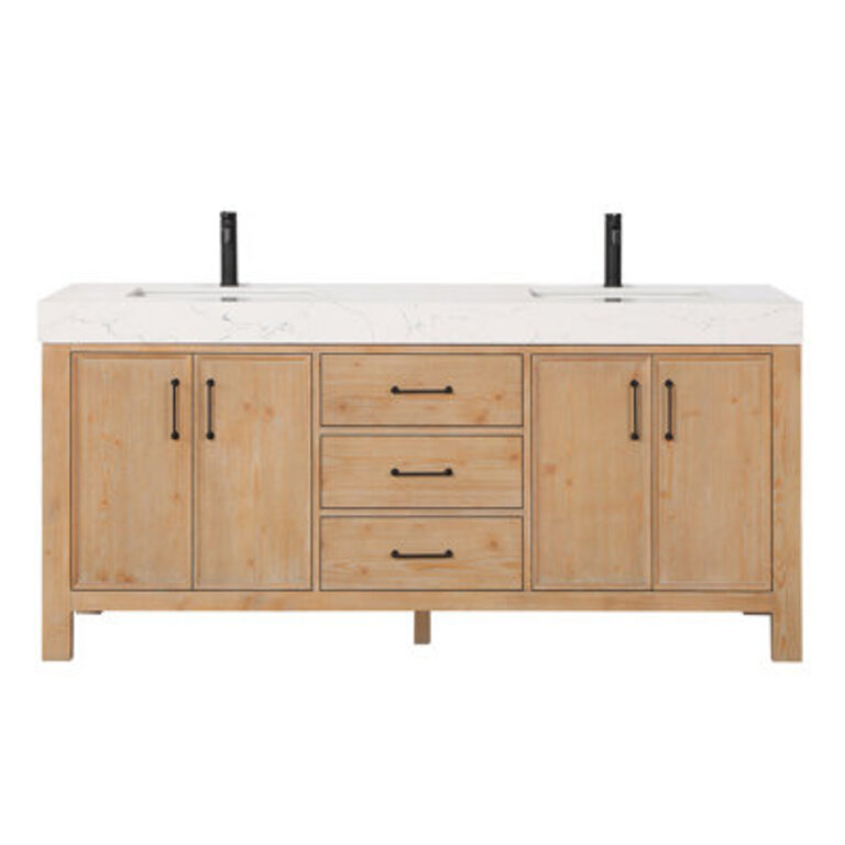 72 Double Bathroom Vanity with Composite Stone Top