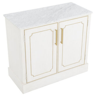 Camille 40  L Solid Wood Bar Cabinet