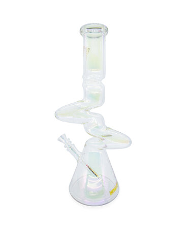Red Eye Tek Red Eye Glass 16" 3-Arm Zig Zag Beaker Tube Rainbow