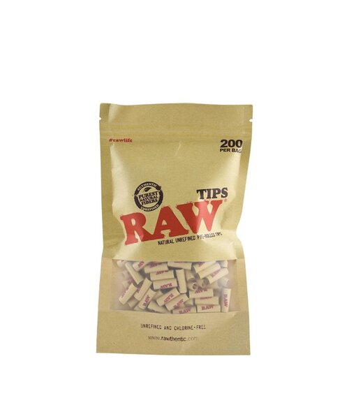 Raw 200 Pre-Rolled Tips –  Unbleached