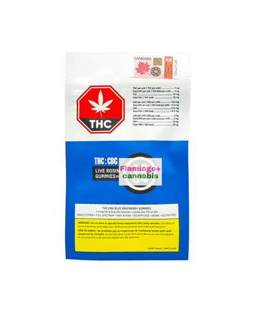 1964 1964 Blue Raspberry 1:1 THC:CBG Live Rosin Sativa Gummies 2X5MG