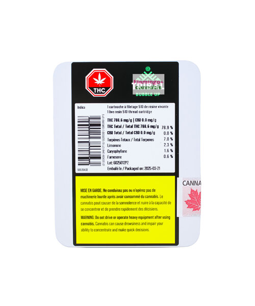Tribal Bubble Up Live Resin Indica Cartridge 1G