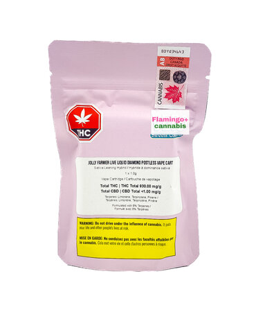 VERO Vero Jolly Farmer Liquid Diamond Postless Sativa Cartridge 1G