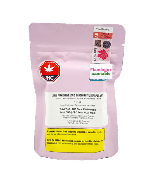 Vero Jolly Farmer Liquid Diamond Postless Sativa Cartridge 1G