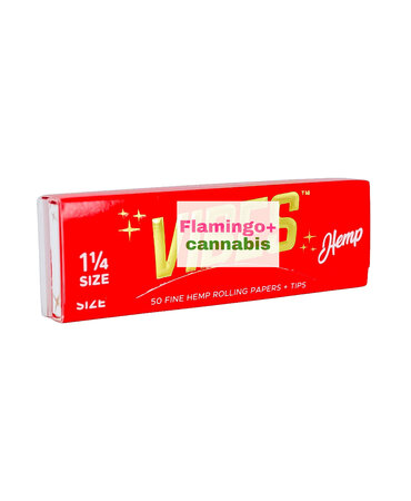 Vibes VIBES Hemp 1 1/4" Papers w/Tips (Red)