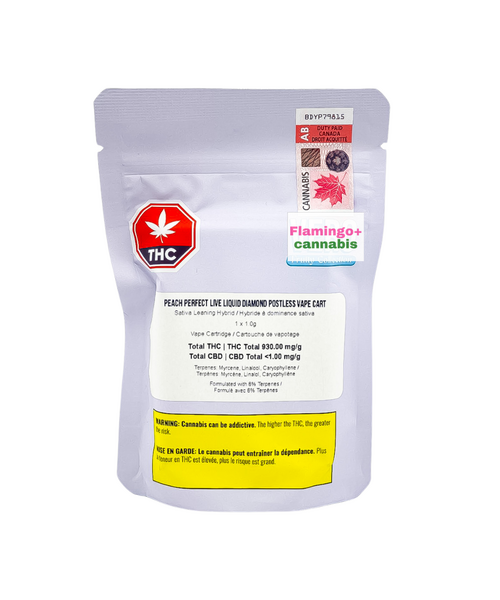 Vero Peach Perfect Liquid Diamond Postless Sativa Cartridge 1G