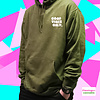 Flamingo+ Flamingo+ Military Green Hoodie  "Good Vibes Only"