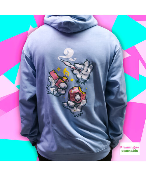 Flamingo+ Baby Blue Hoodie "Stoner Paws"
