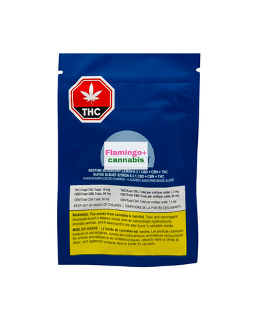 Monjour Monjour Bare CBN Bedtime Blueberry Lemon THC:CBD:CBN Indica Gummies 4X2.5MG
