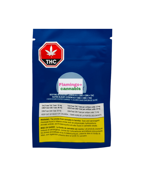 Monjour Bare CBN Bedtime Blueberry Lemon THC:CBD:CBN Indica Gummies 4X2.5MG