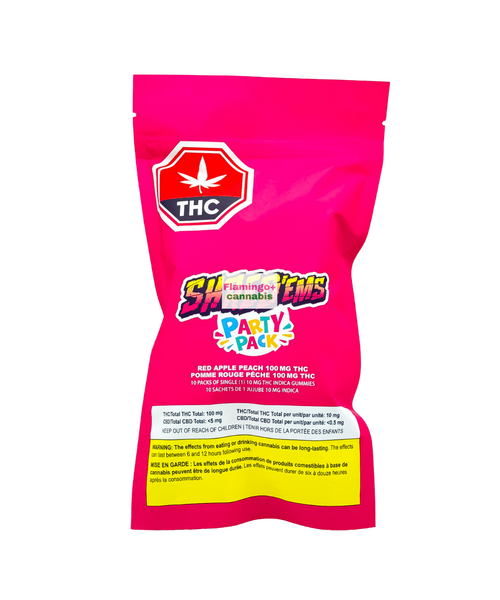 SHRED'EMS Red Apple Peach Party Pack 10X10MG Sativa Gummies