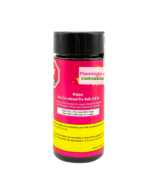 The Loud Plug Drippyz Razz Fire Liquid Diamond & Kief Infused Indica Pre-Rolls 3X0.5G