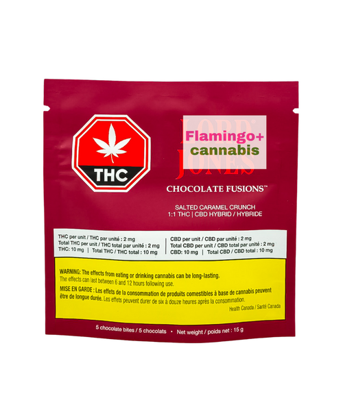 Lord Jones Chocolate Fusions Salted Caramel Crunch 1:1 THC:CBD Hybrid Edible 5X2MG
