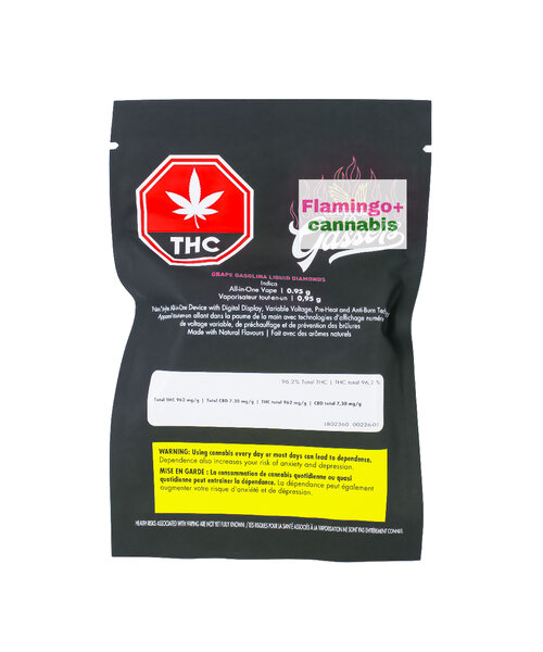 Claybourne Gassers Grape Gasolina Liquid Diamond Indica Disposable 0.95G