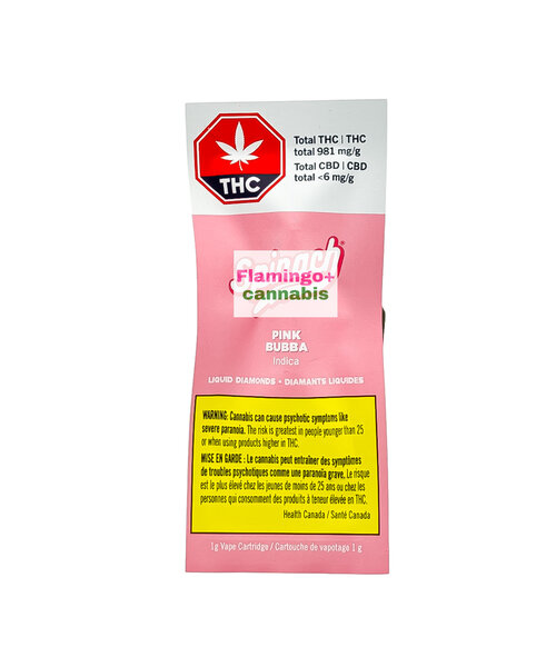 Spinach Pink Bubba Liquid Diamonds Indica Cartridge 1G