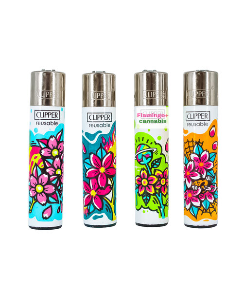 Clipper Refillable Lighter Planet Flower Design