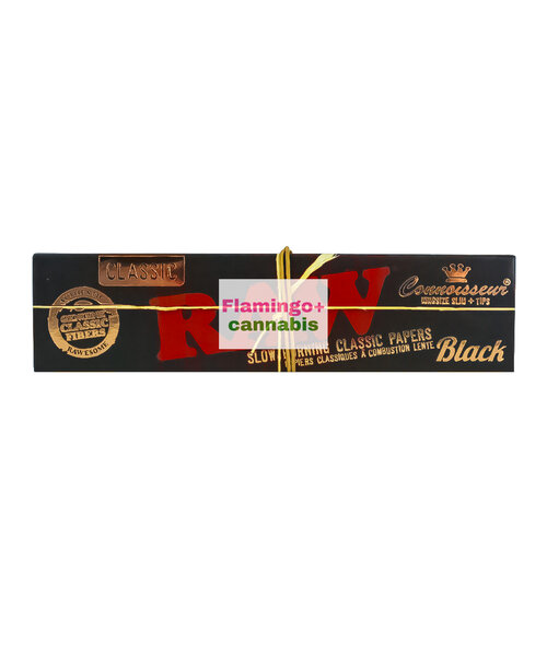 RAW Black King Size Slim Connoisseur Papers w/Tips
