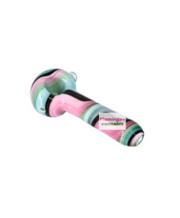 UNBRANDED 4" Heady Ribbons Swirled Glass Hand Pipe