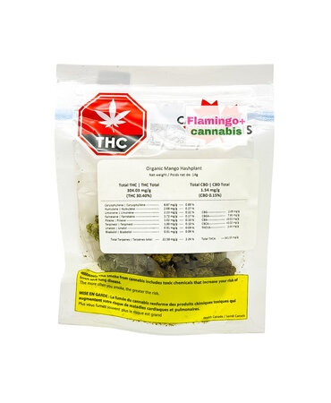 Canadian Cannabis Canadian Cannabis Organic Mango Hashplant Indica Flower 14G