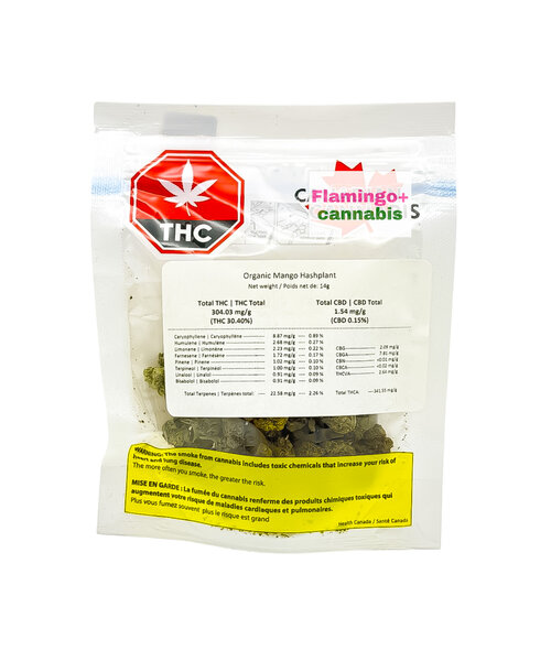 Canadian Cannabis Organic Mango Hashplant Indica Flower 14G
