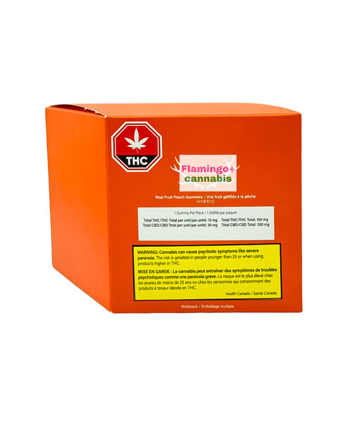 Wyld Real Fruit Peach 3:1 CBD:THC Hybrid Gummies Multipack 10X10MG