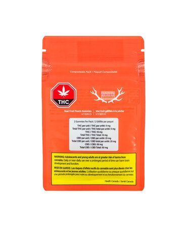 WYLD WYLD Peach 5:1 CBD:THC Hybrid Gummies 2X5MG