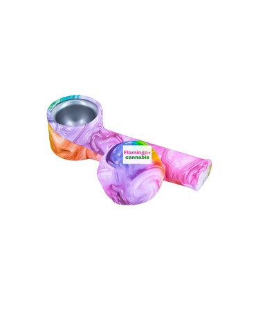 TAU Glass Silicone Pipe W/Metal Screen