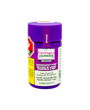 Baby Jeeter Baby Jeeter Granddaddy Purp Diamond Infused Indica Pre-Rolls 5X0.5G