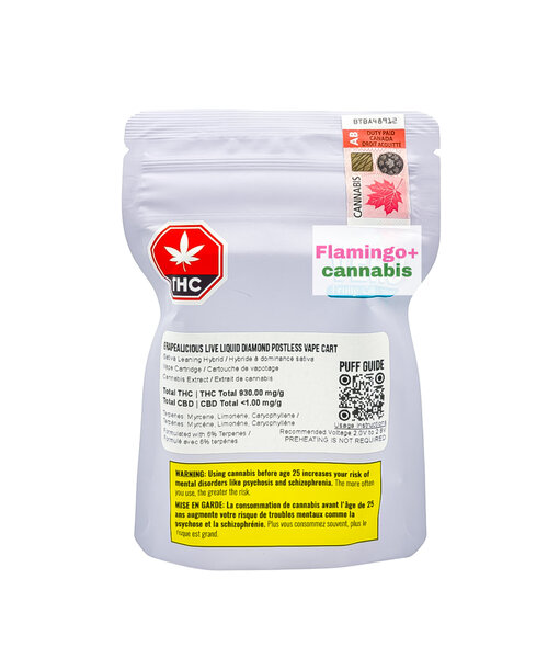 Vero Grapealicious Liquid Diamond Postless Sativa Cartridge 1G
