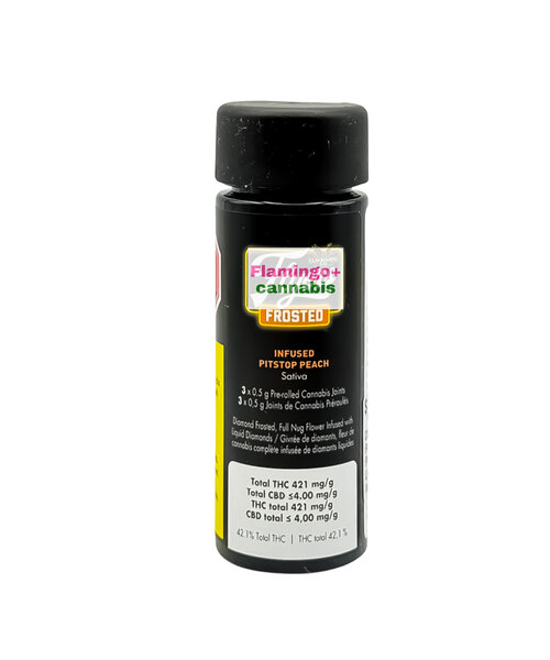 Claybourne Frosted Flyers Pitstop Peach Liquid Diamond Infused Sativa Pre-Rolls 3X0.5G