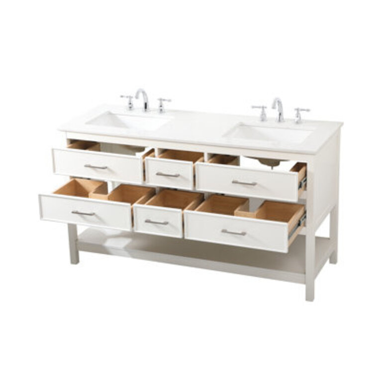 Giancarlo 60 Double Bathroom Vanity Set