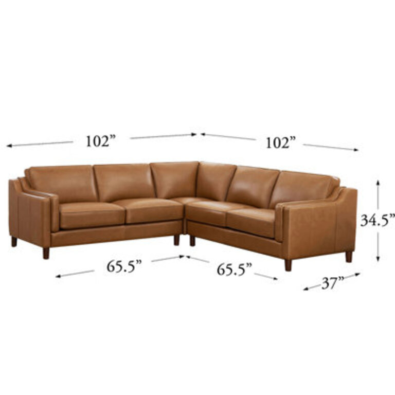 Bella 3 - Piece Leather Sectional