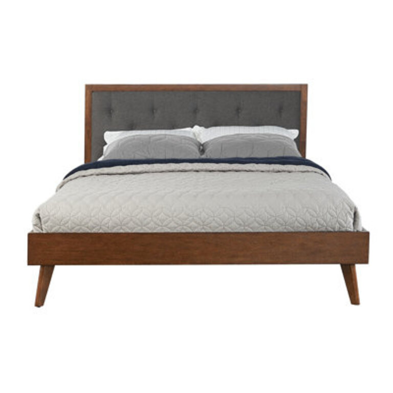 Mathiatis Mid Century Modern Tufted Platform Bed