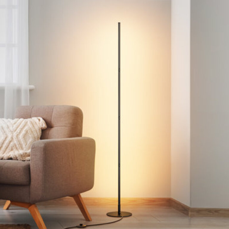 Adjustable Height Dimmable LED Corner Floor Lamp with Remote Control