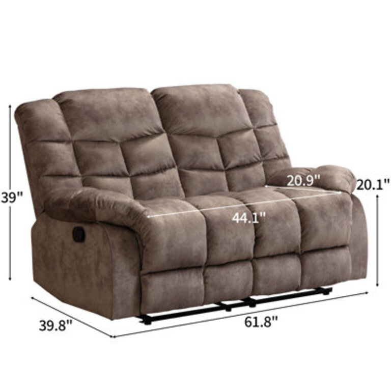 Edilmar 61.8'' Wide Modern and Super Soft Manual Reclining Loveseat Sofa