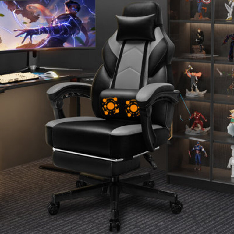 Adjustable Game Chair  Swiveling PC & Racing with Footrest