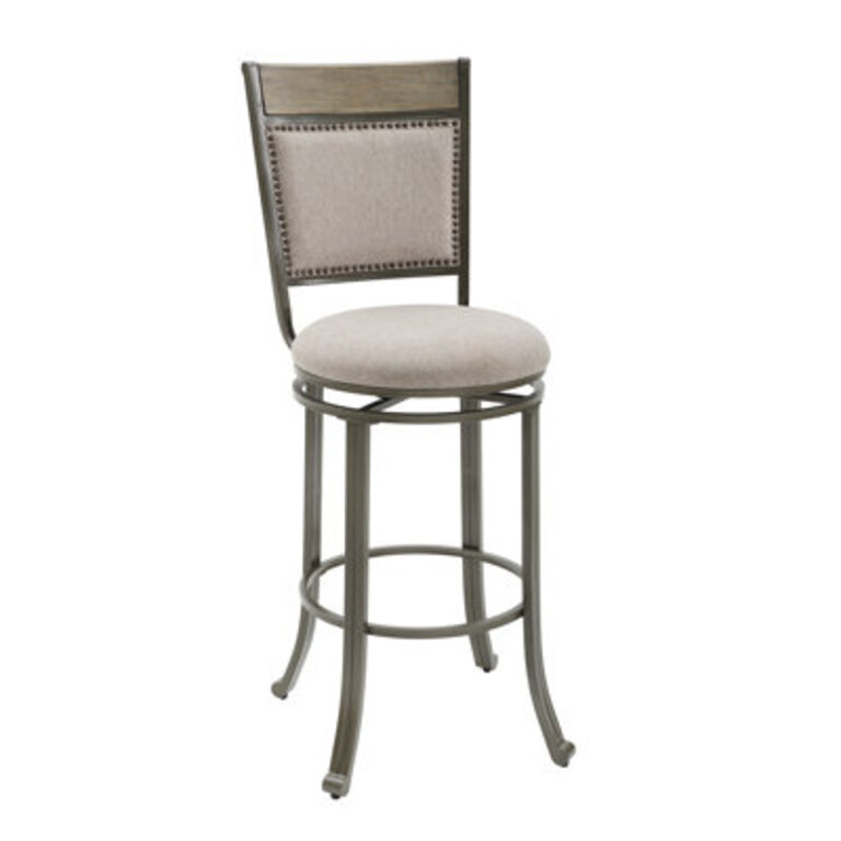 Luker Swivel Upholstered Counter Stool with Metal Frame