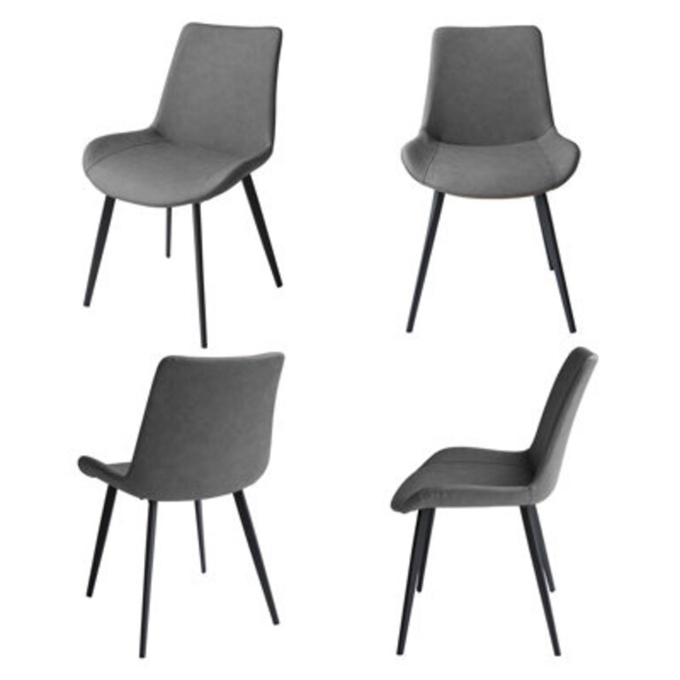 Stackable 32.4"H Modern Upholstered Dining Chairs, Faux Leather Back with Steel Legs for Kitchen, Dining, Living, Reception, Office Guest Chairs, and Outdoor