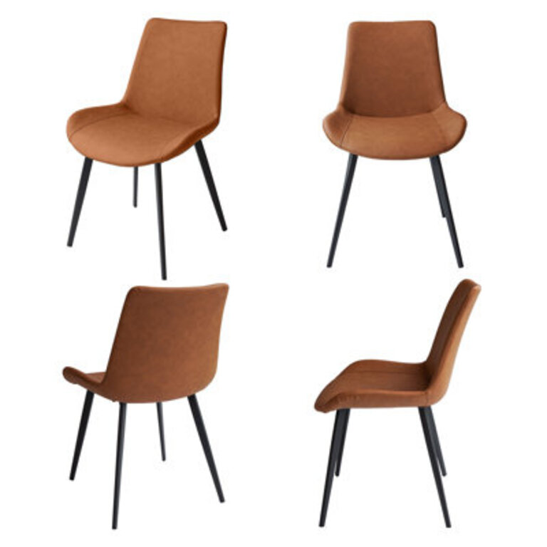 Stackable 32.4"H Modern Upholstered Dining Chairs, Faux Leather Back with Steel Legs for Kitchen, Dining, Living, Reception, Office Guest Chairs, and Outdoor