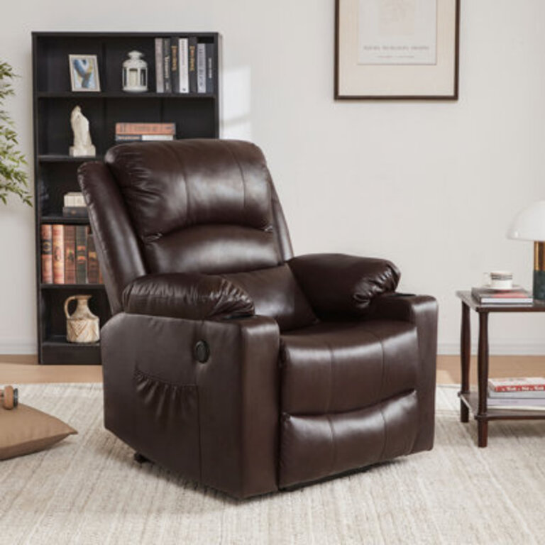 Bellaude Faux Leather Power Lift Recliner Chair with Massage and Heating Functions