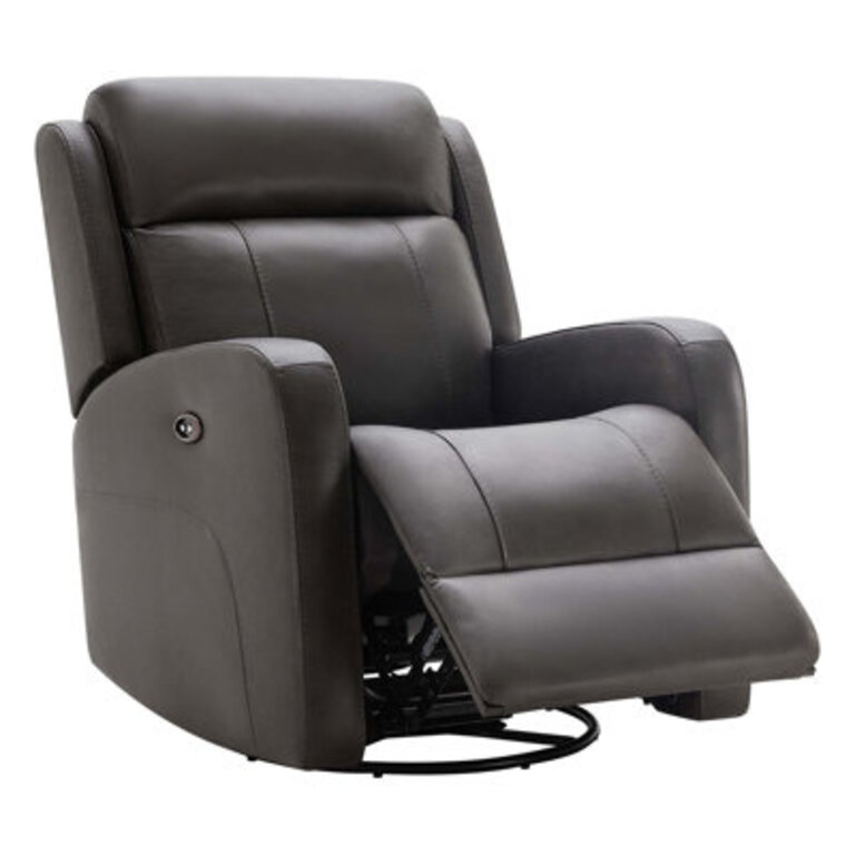 Louisa Genuine Leather Swivel Glider Power Recliner