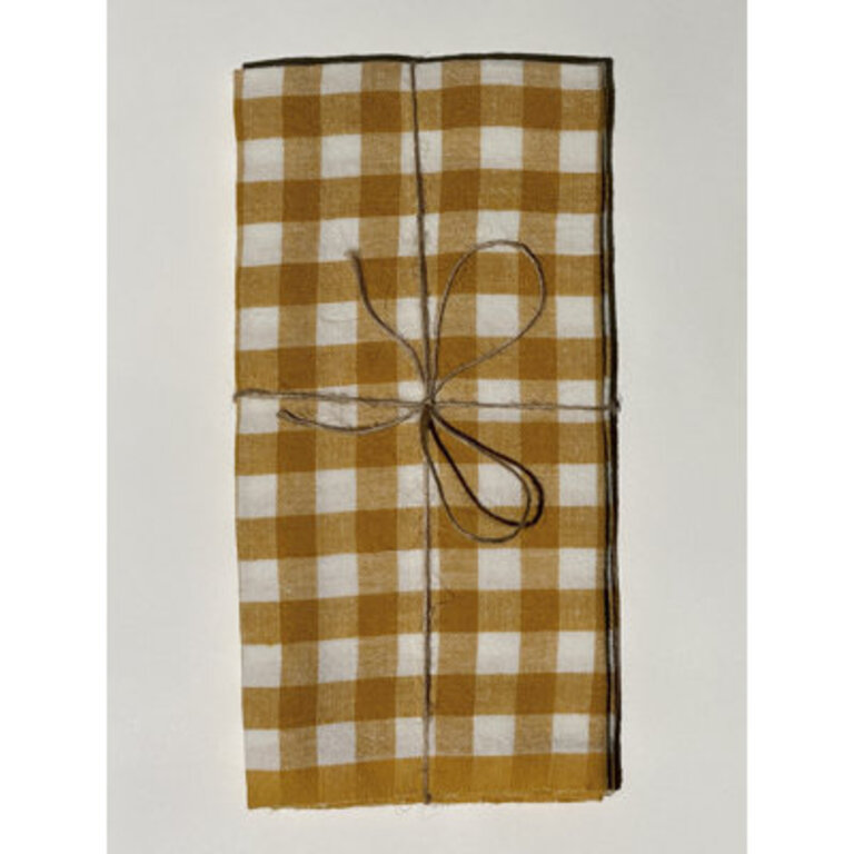 Alessandro 100% Linen Gingham Square Napkin