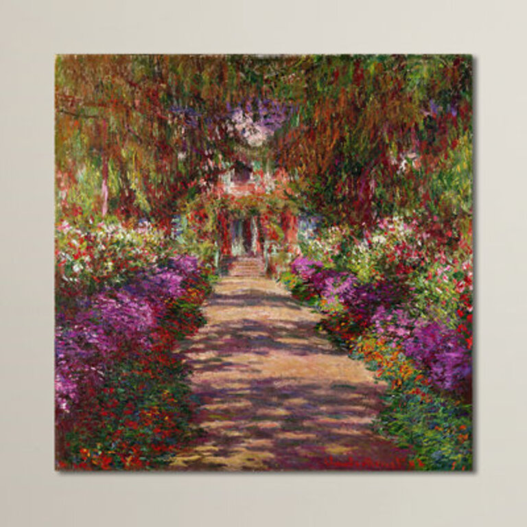 " A Pathway In Monets Garden " by Claude Monet Painting Print