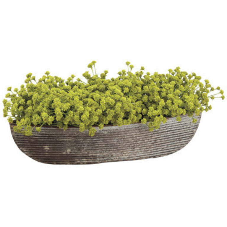6'' Faux Flowering Plant in Metal Pot
