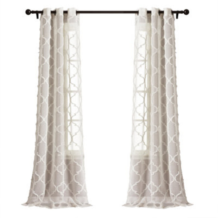 Set of 2 Lopes Trellis Sheer Curtain Panels