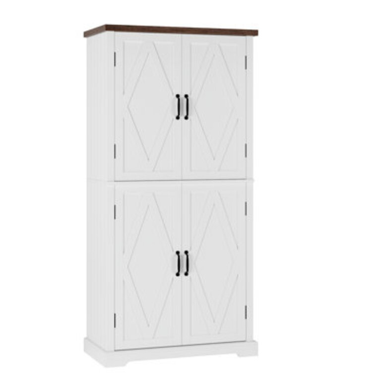 Arville 64.37'' Farmhouse Style Kitchen Pantry With Adjusable Shelves