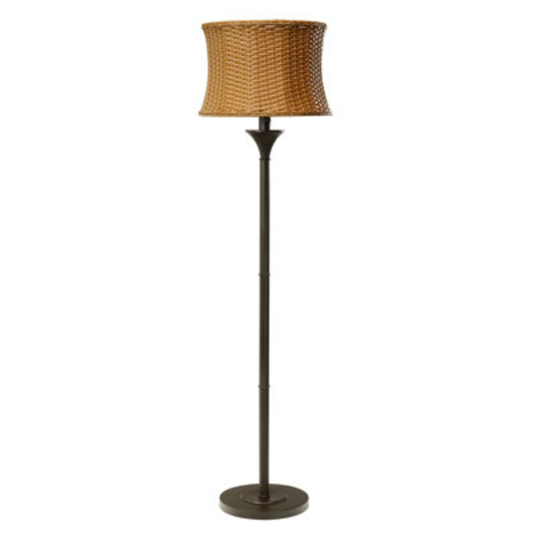 Evert 59.5"H Outdoor Basket Weave Floor Lamp