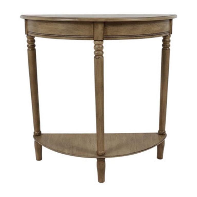 Simplify 28.5" Half Moon Entry Table With Shelf, Small Accent End Table